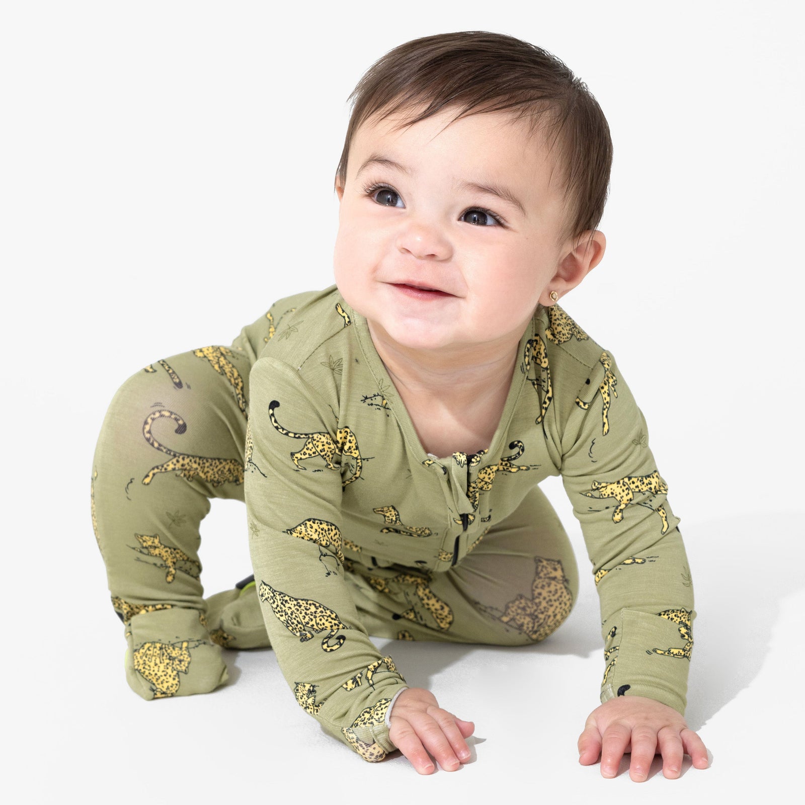 Sage & Spots Leopard Bamboo Convertible Footie