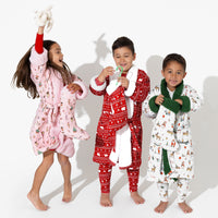 Polar Isle Red Bamboo Kids' Bamboo Sherpa Robe