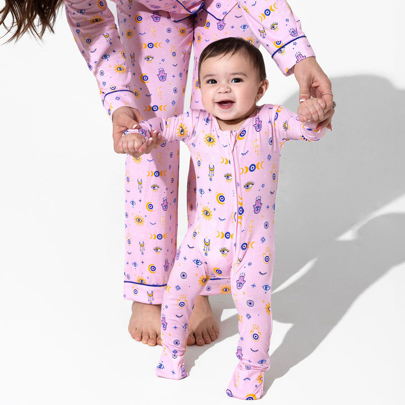 The Eye Pink Bamboo Convertible Footie