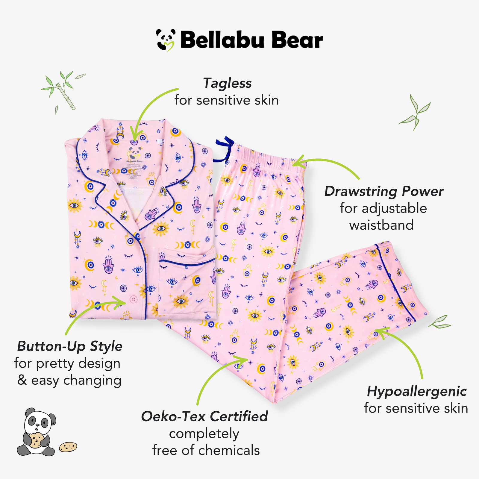 The Eye Pink Bamboo Women's Pajama Set