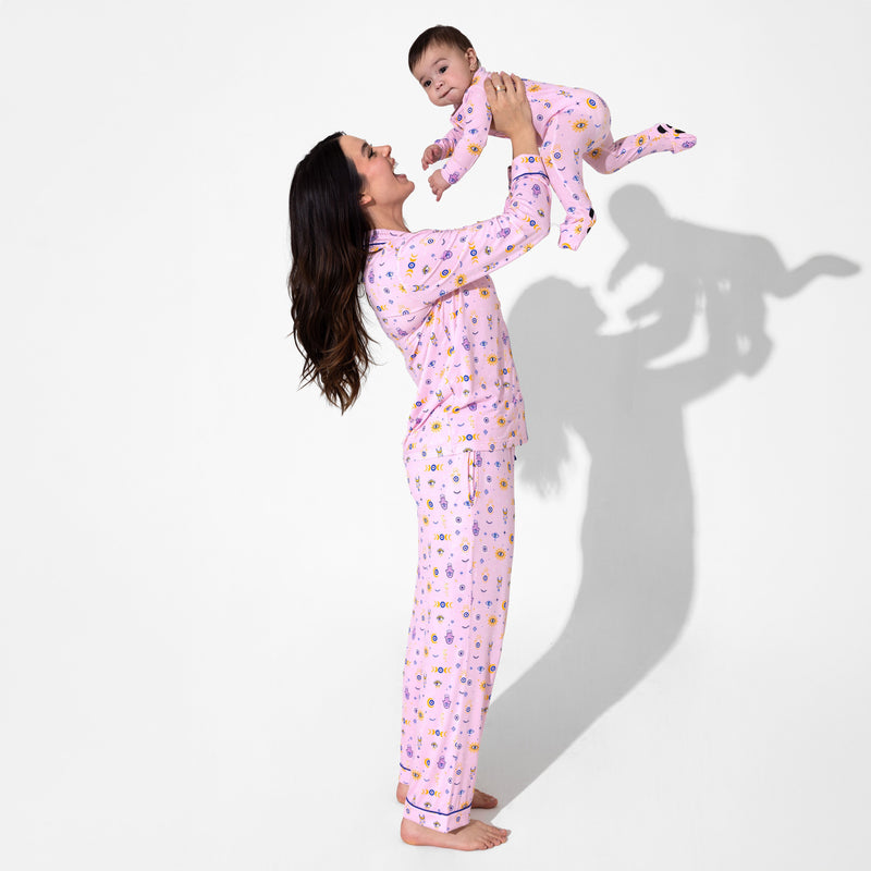 The Eye Pink Bamboo Convertible Footie