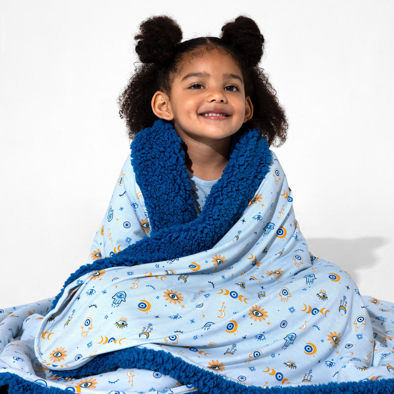 The Eye Blue Sherpa Bamboo Blanket