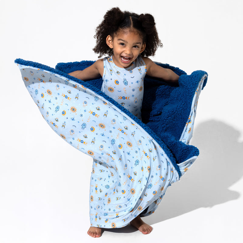 The Eye Blue Sherpa Bamboo Blanket