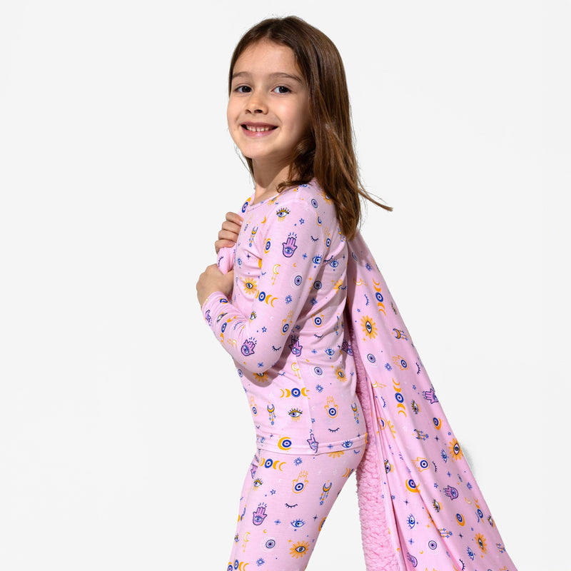 The Eye Pink Bamboo Sherpa Blanket