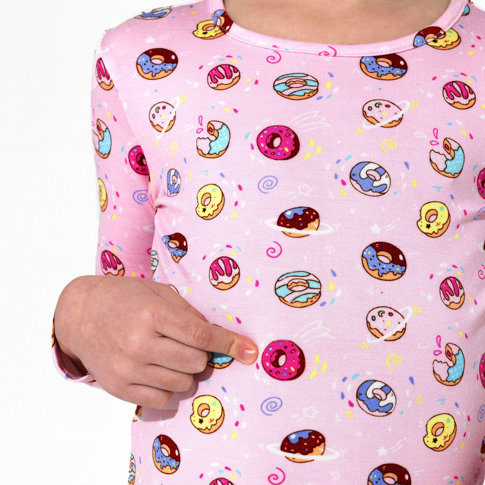 Pink Space Donut Bamboo Kids Pajamas