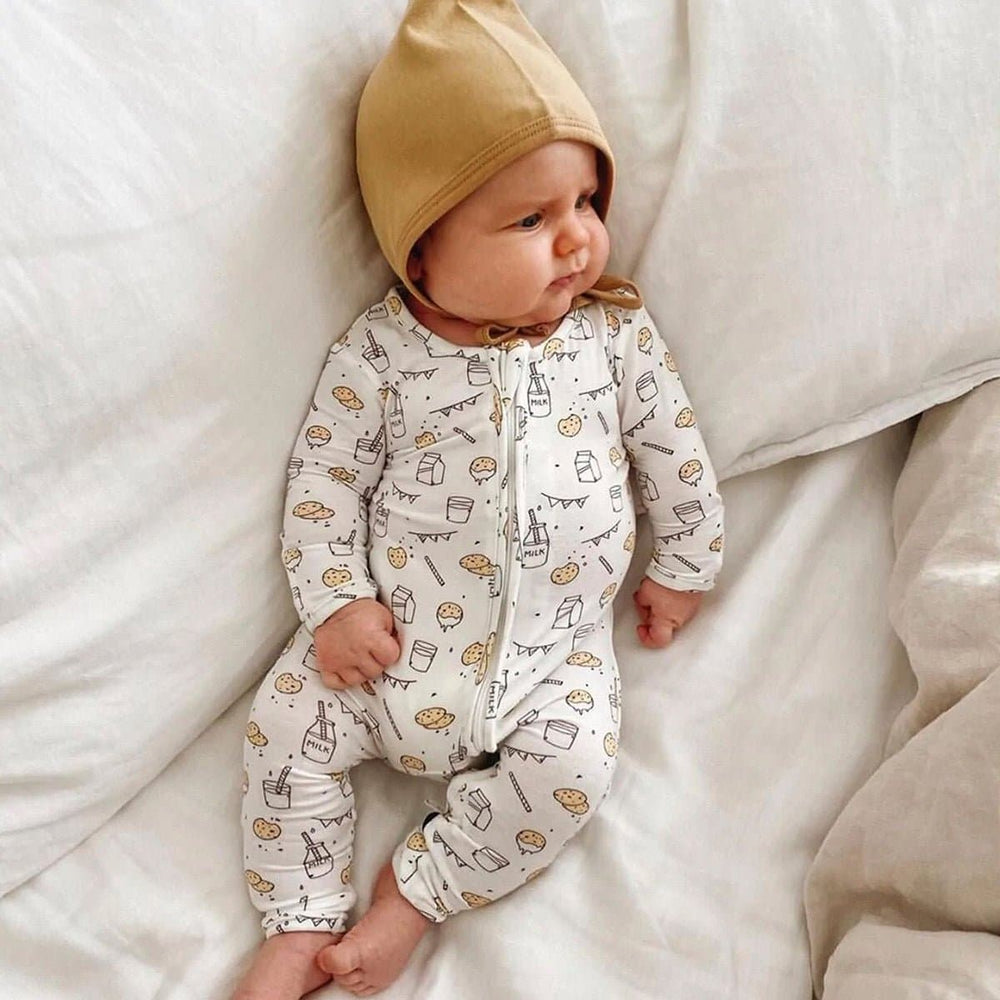 Milk and Cookies Original Bamboo Baby Pajamas Bellabu Bear Bellabu Bear ME