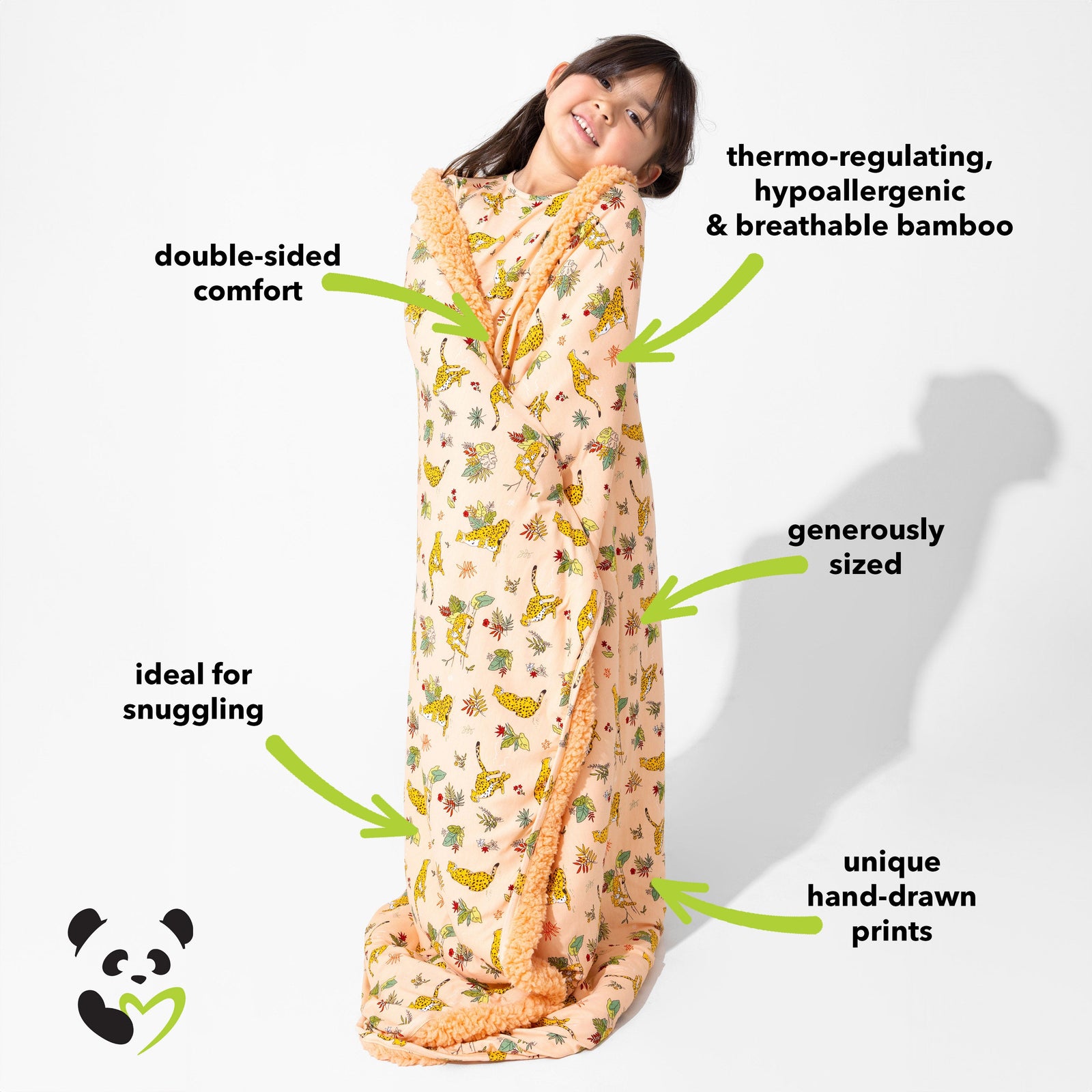 Pounce In Paradise Cheetah Bamboo Sherpa Blanket