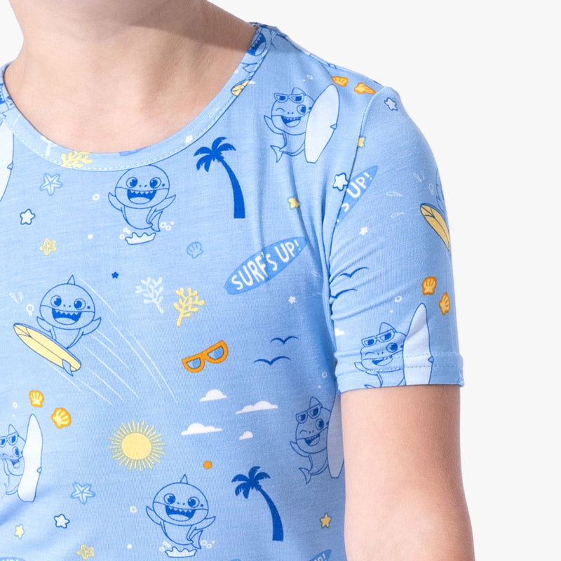 Baby Shark Surf Bamboo Kids Pajama Short Set