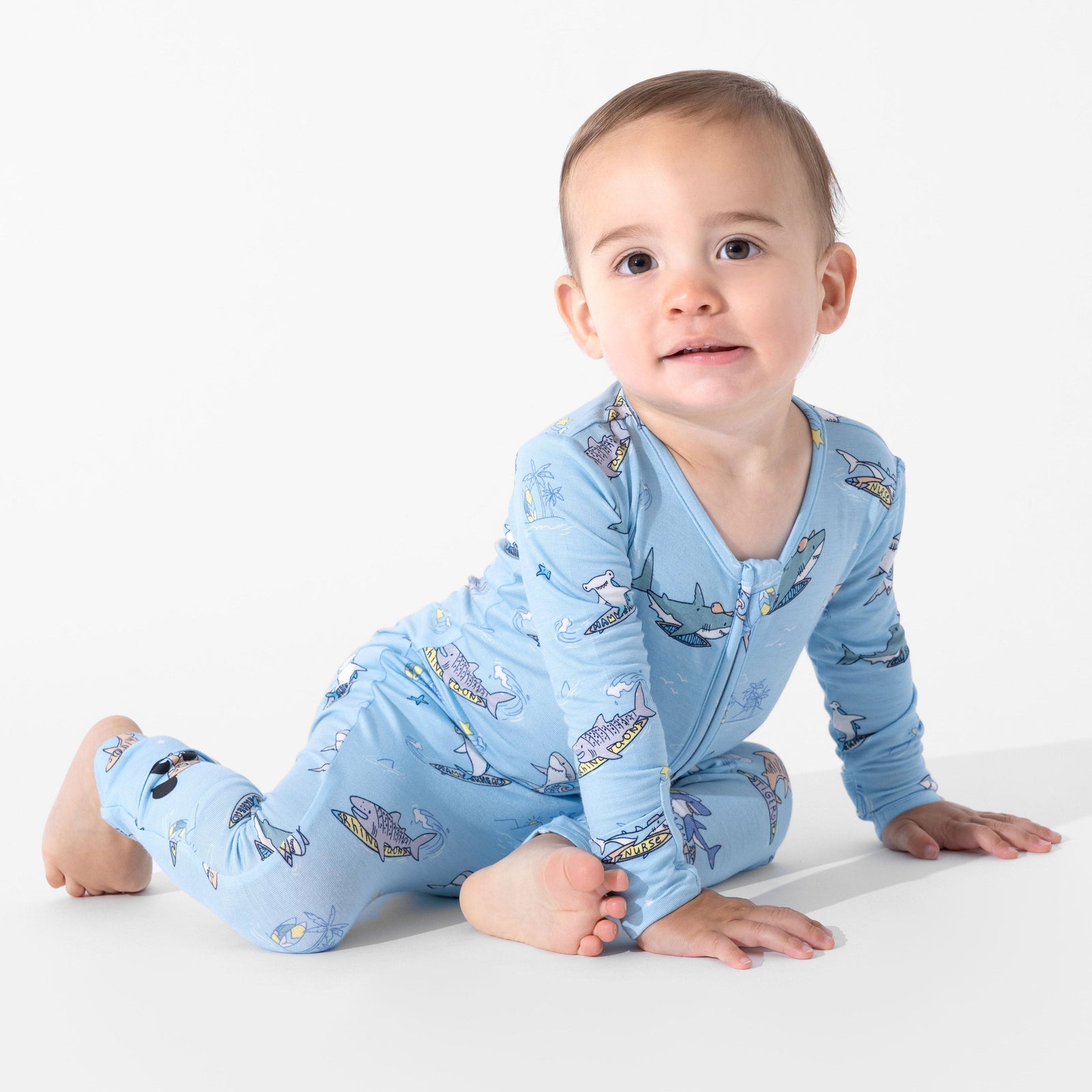 Shark School Bamboo Convertible Footie