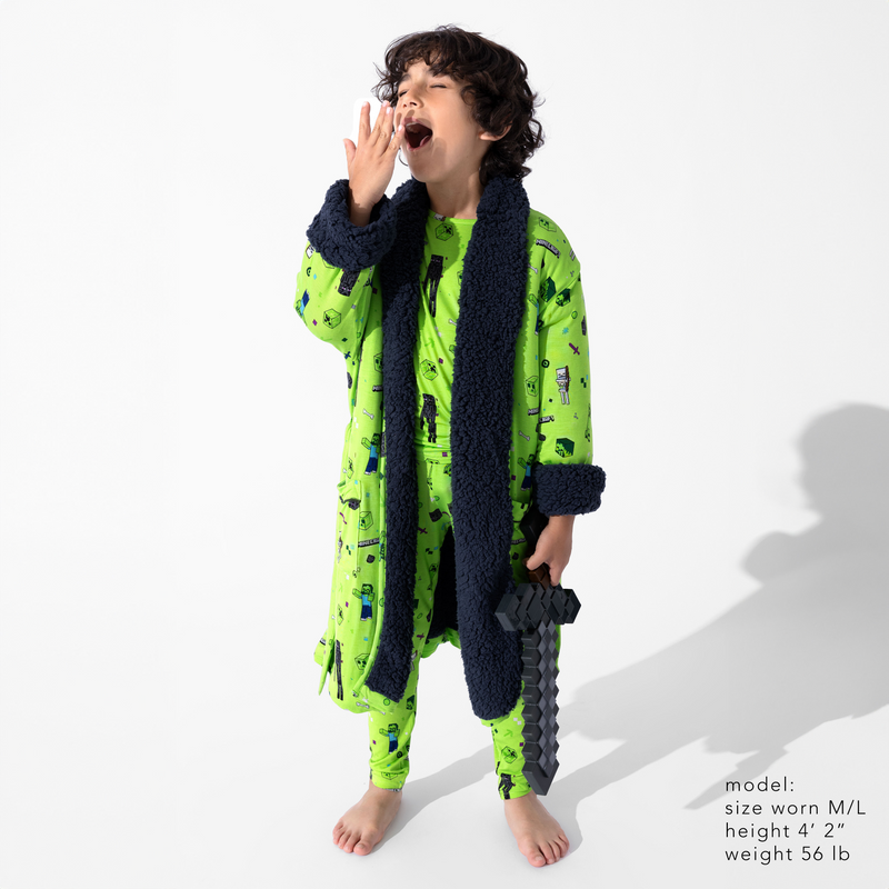 Minecraft Mob Squad Bamboo Kids Sherpa Robe