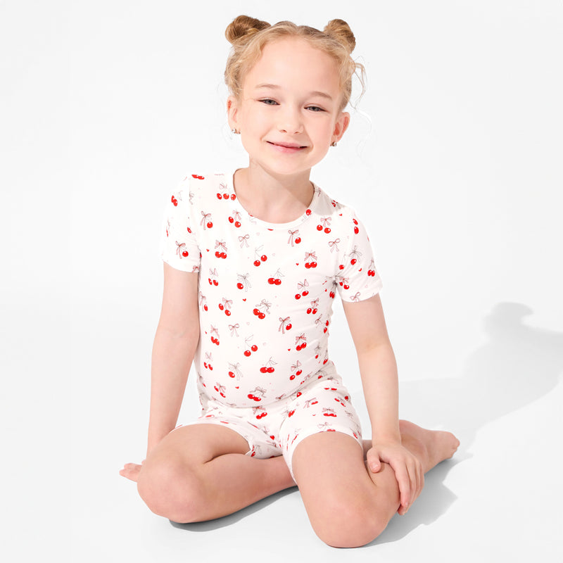 Cherry On Top Bamboo Kids Pajama Short Set