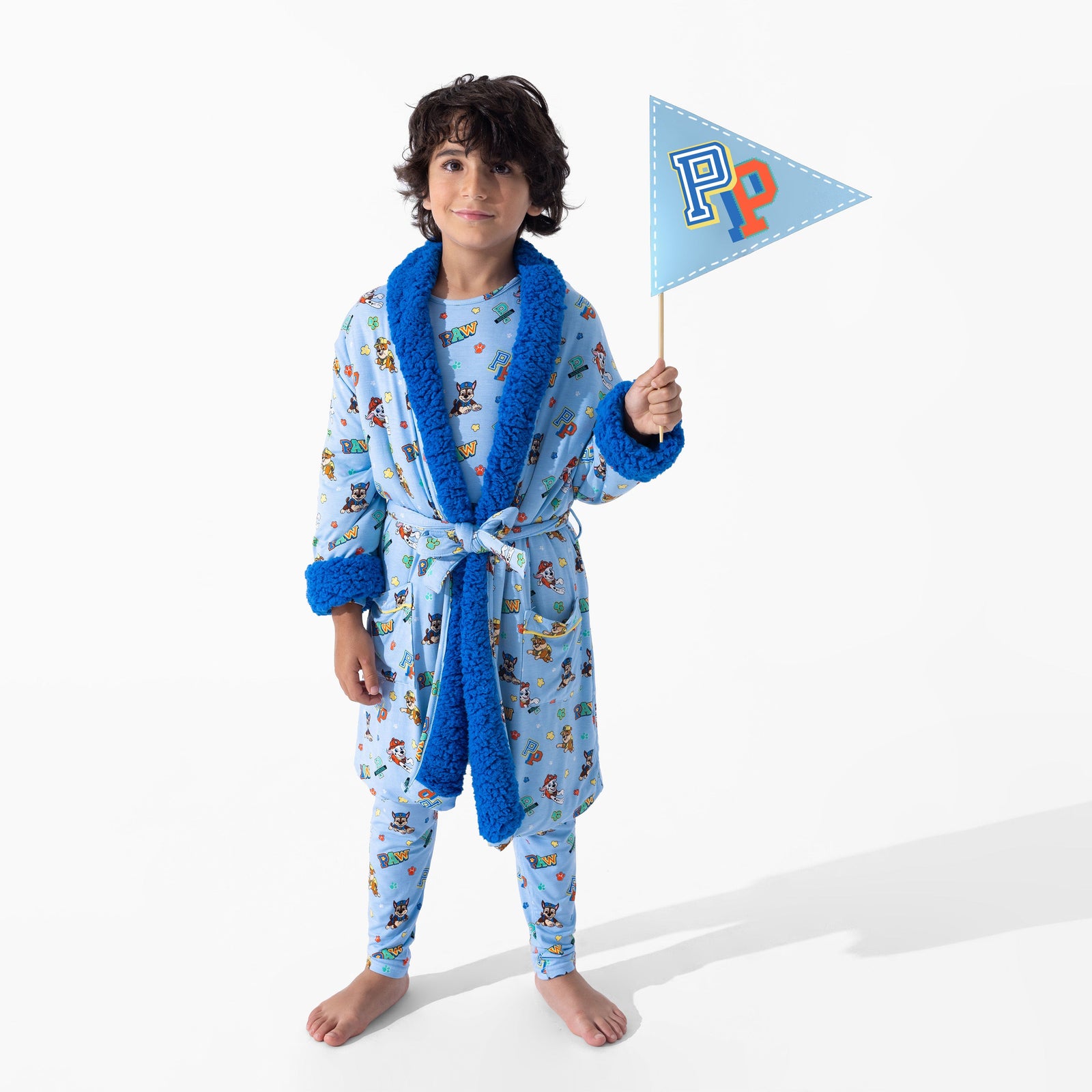 PAW Patrol: Varsity Blue Bamboo Kids Sherpa Robe