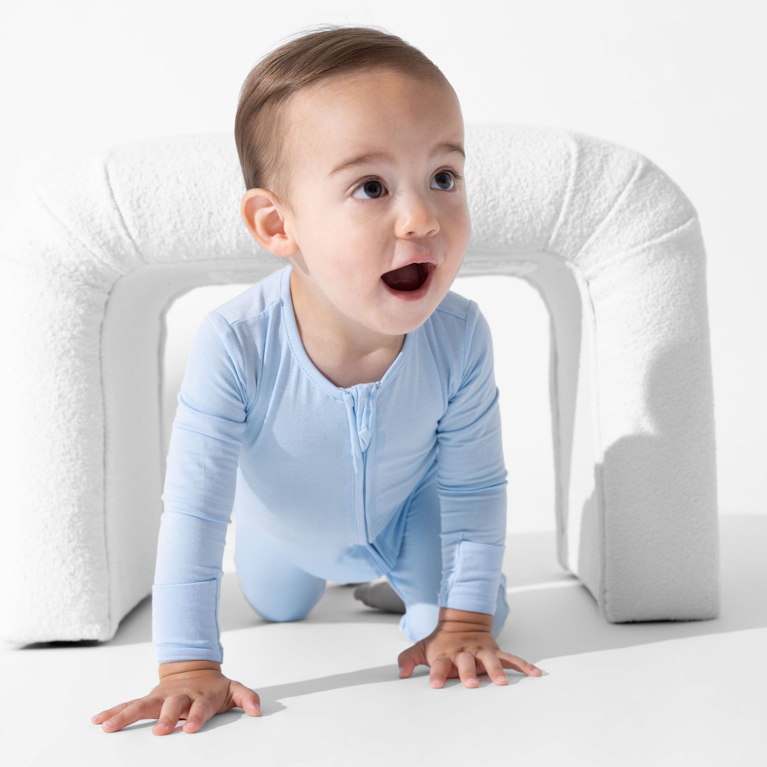 Sky Blue Bamboo Convertible Footie