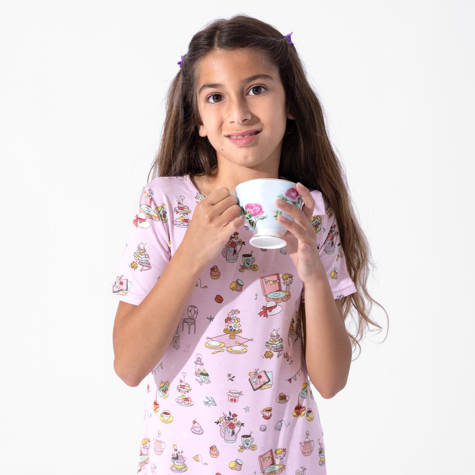 Tea Party Bamboo Girls' Short Sleeve Dress