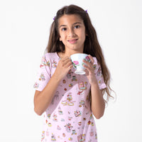 Tea Party Bamboo Girls' Short Sleeve Dress