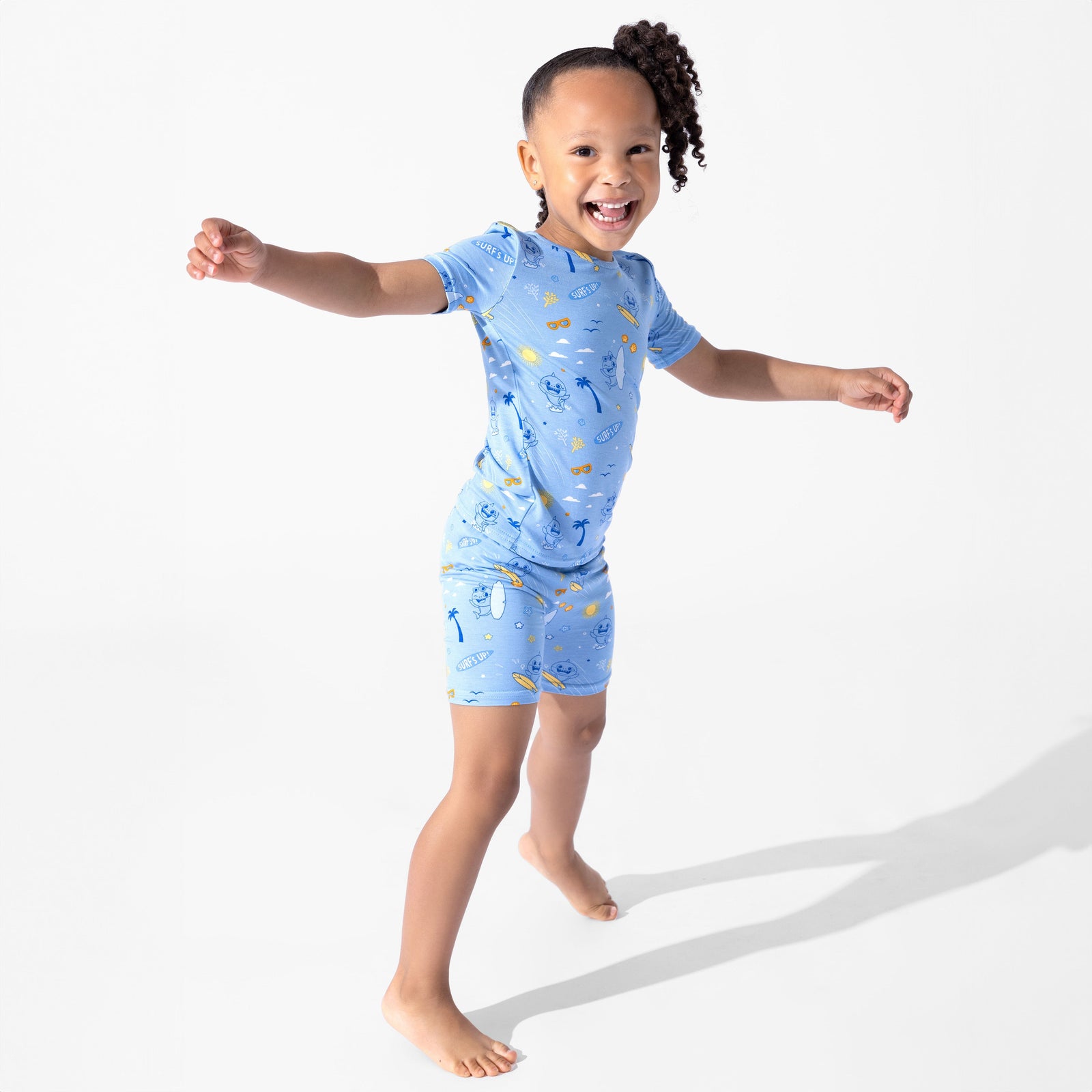 Baby Shark Surf Bamboo Kids Pajama Short Set
