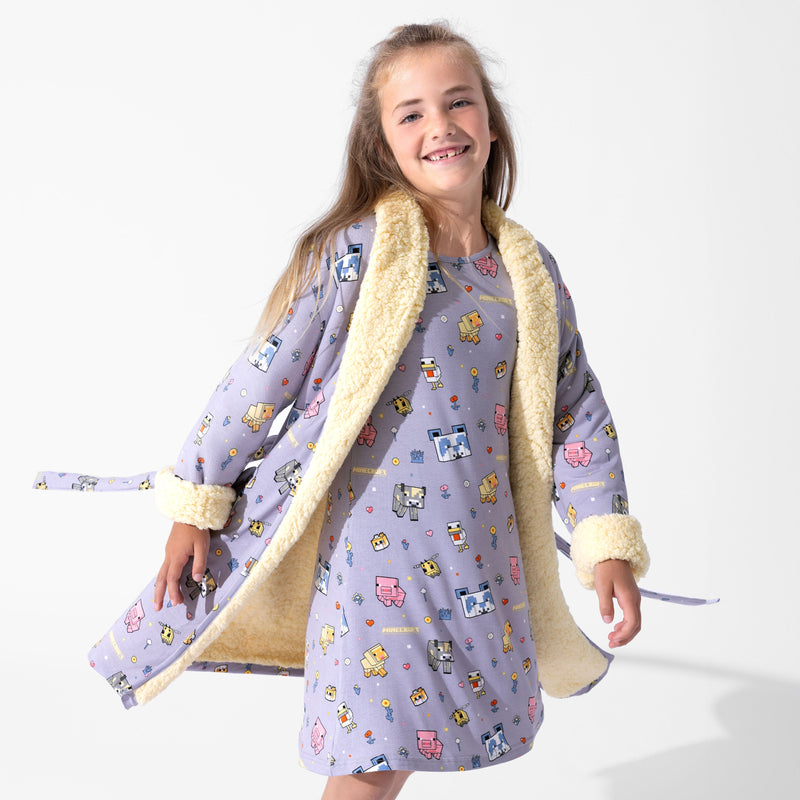 Minecraft Pixel Pals Bamboo Kids Sherpa Robe