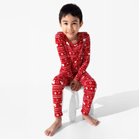 Polar Isle Red Bamboo Kids Pajamas