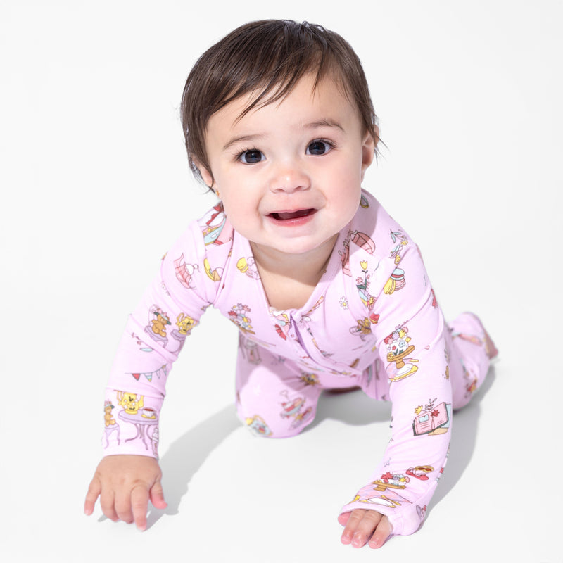 Tea Party Bamboo Convertible Footie