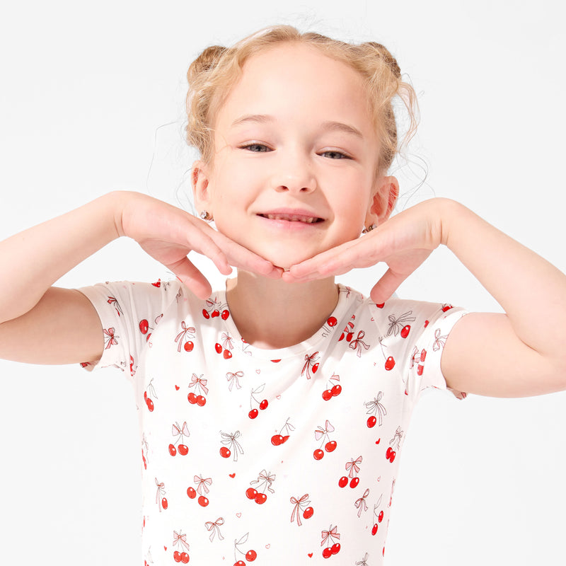Cherry On Top Bamboo Kids Pajama Short Set