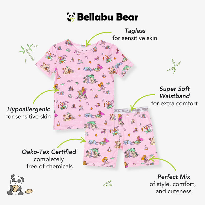 Mermaid Lagoon Bamboo Kids Pajama Short Set