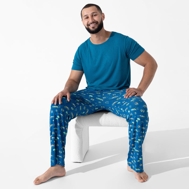 Monaco Blue Bamboo Men's Pajama Set