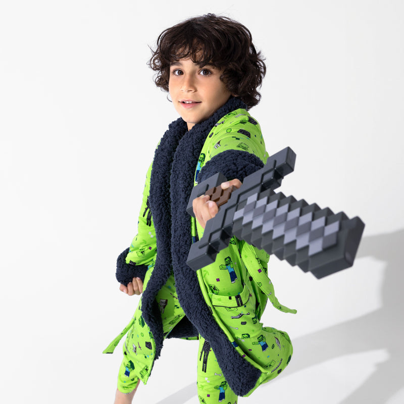 Minecraft Mob Squad Bamboo Kids Sherpa Robe