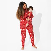 Polar Isle Red Bamboo Convertible Footie