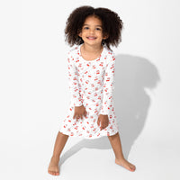 Cherry On Top Bamboo Girls' Long Sleeve Dress