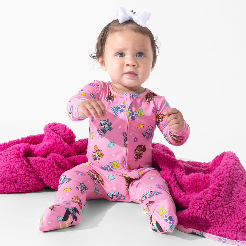 PAW Patrol: Varsity Pink Bamboo Sherpa Blanket