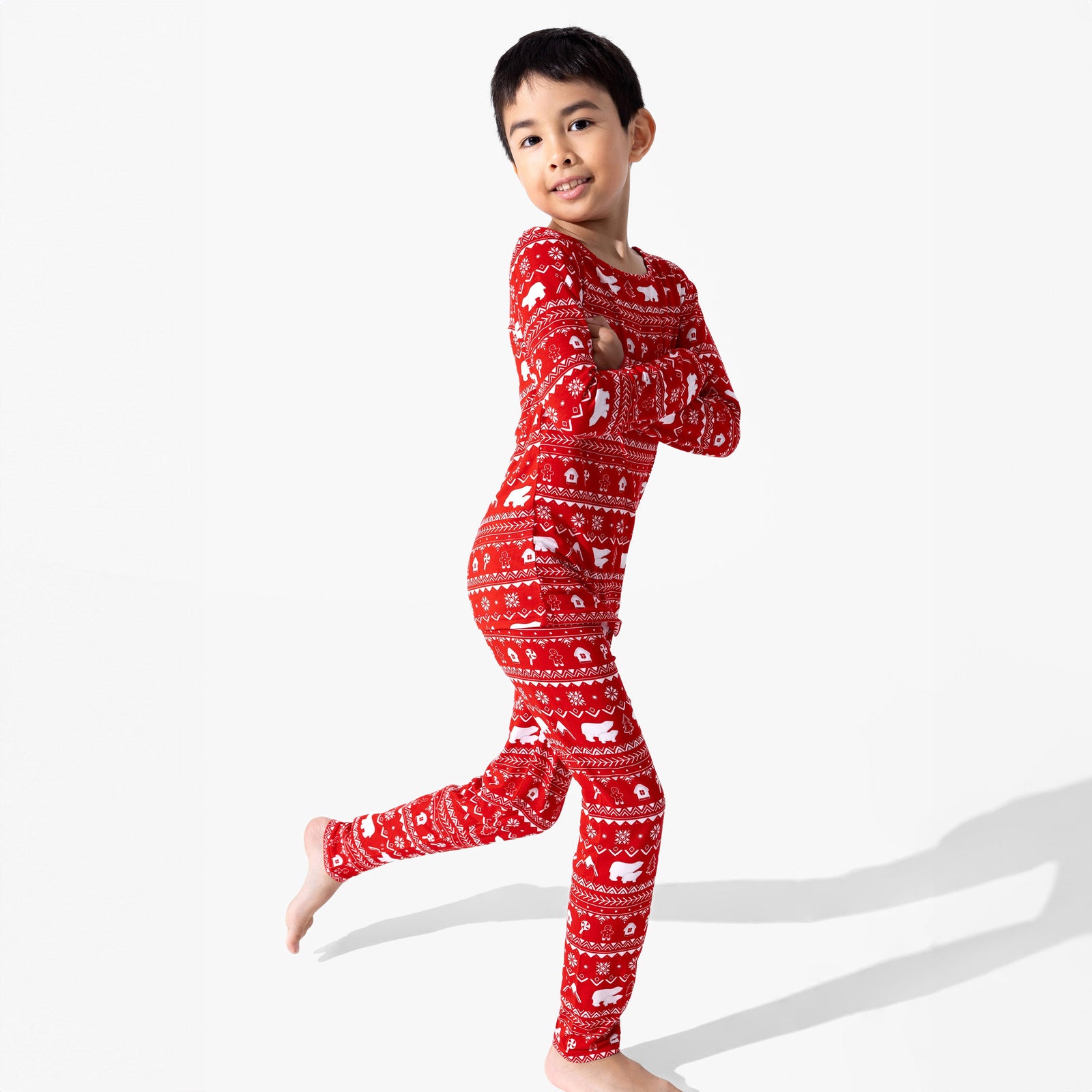 Polar Isle Red Bamboo Kids Pajamas