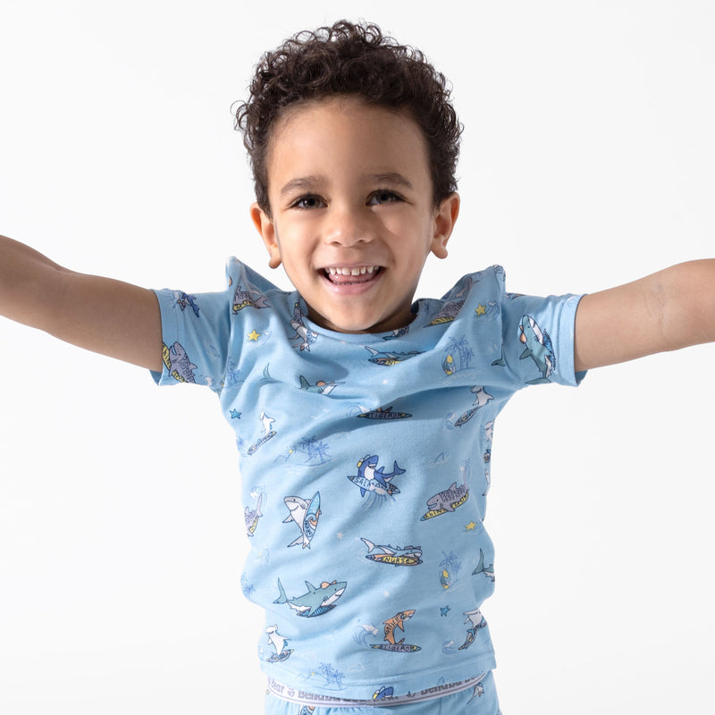 Shark School Bamboo Kids Pajama Short Set