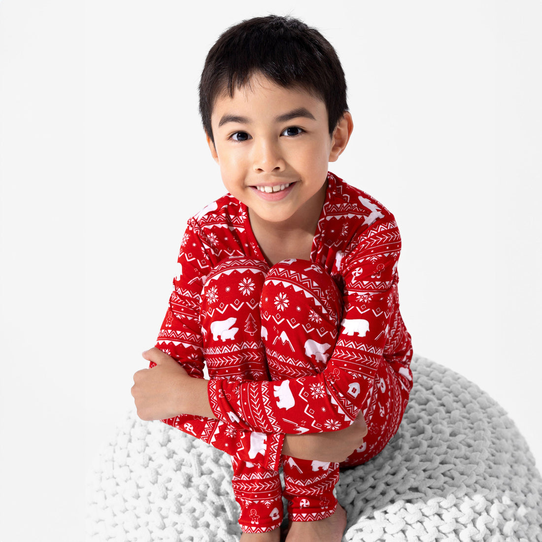 Polar Isle Red Bamboo Kids Pajamas