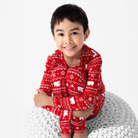 Polar Isle Red Bamboo Kids Pajamas