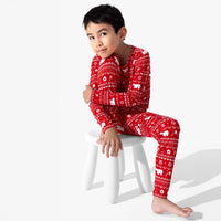 Polar Isle Red Bamboo Kids Pajamas