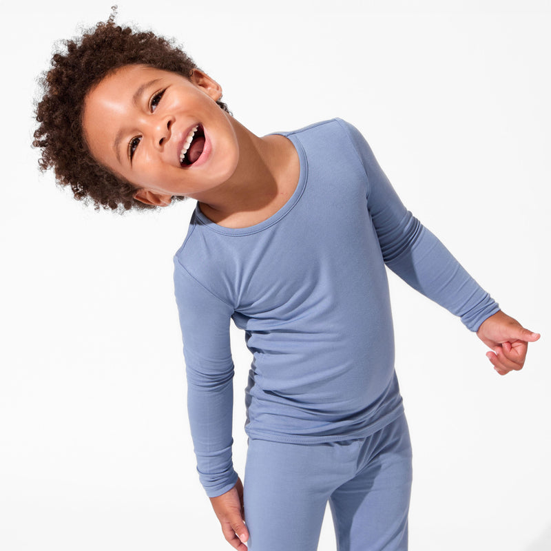 Mystic Blue Bamboo Kids Pajamas