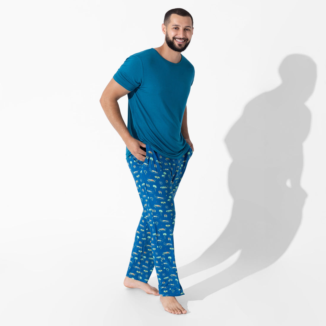 Monaco Blue Bamboo Men's Pajama Set
