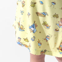 Teddy Bear Picnic Bamboo Girls' Short Sleeve Dress