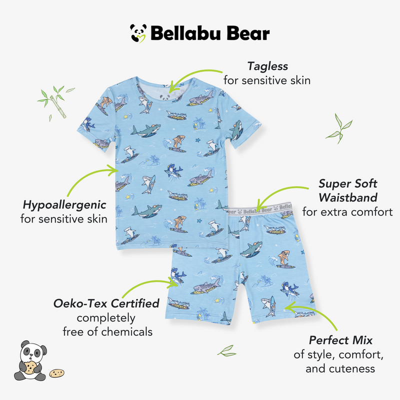 Shark School Bamboo Kids Pajama Short Set