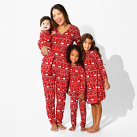 Polar Isle Red Bamboo Kids Pajamas