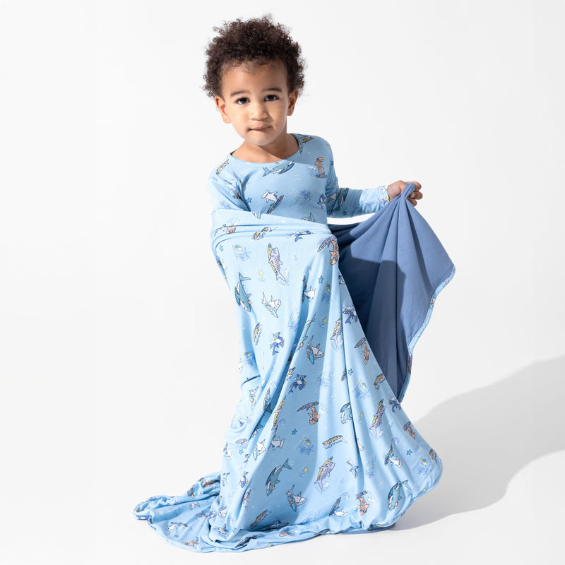 Shark School Bamboo Blanket