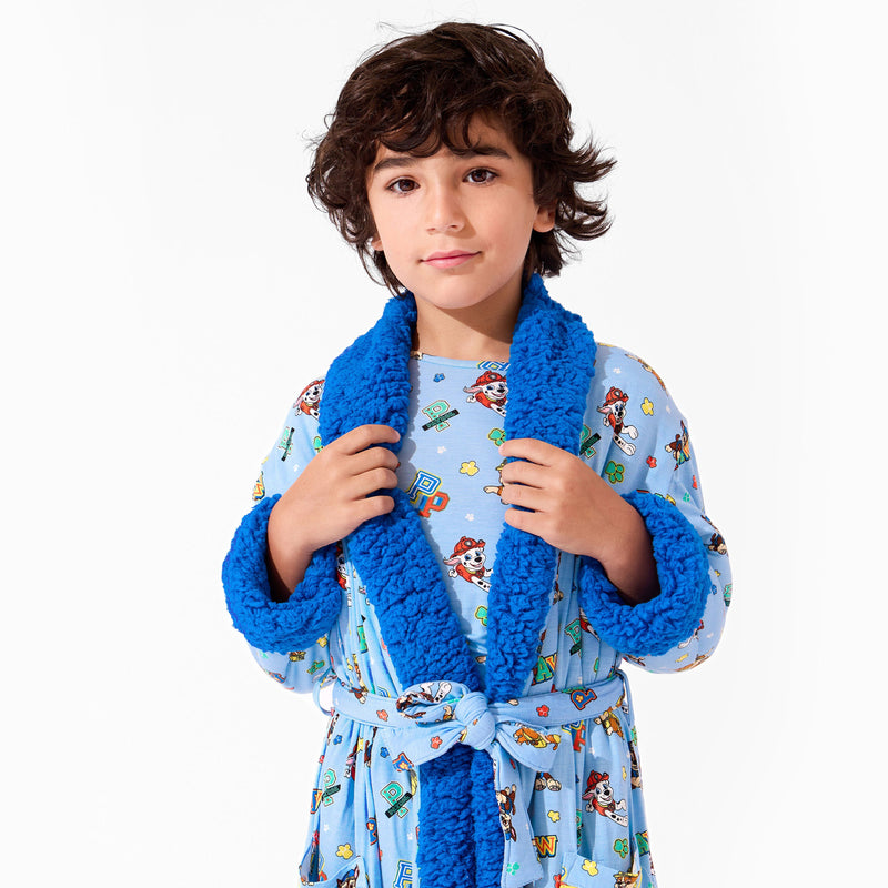 PAW Patrol: Varsity Blue Bamboo Kids Sherpa Robe