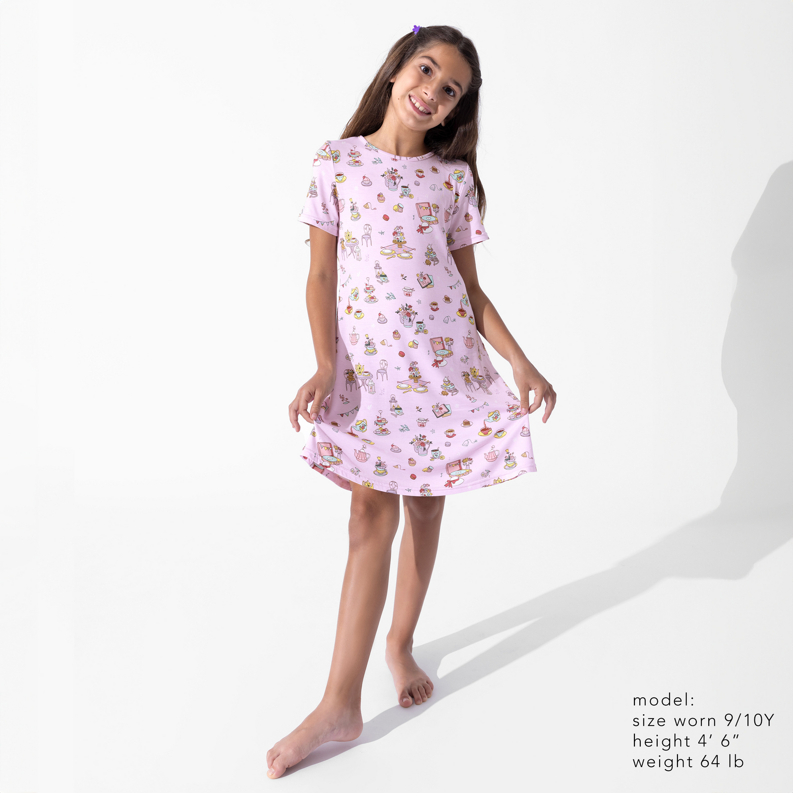 Tea Party Bamboo Girls' Short Sleeve Dress