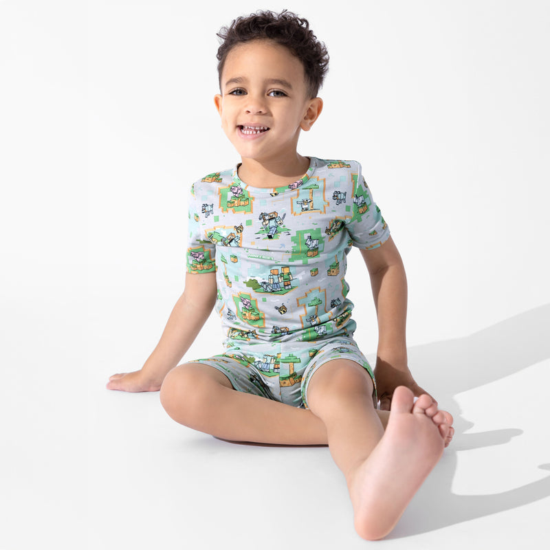 Minecraft Overworld Dreams Bamboo Kids Pajama Short Set