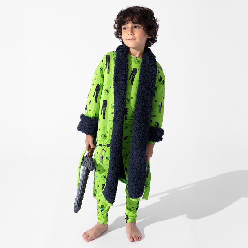 Minecraft Mob Squad Bamboo Kids Sherpa Robe