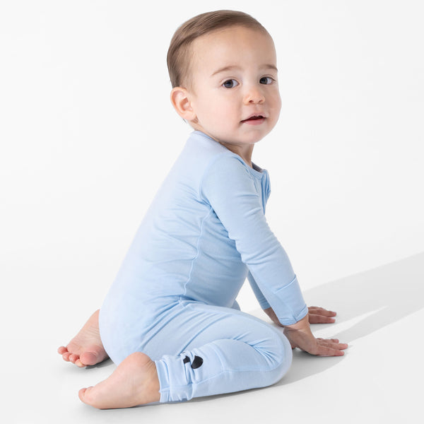 Sky Blue Bamboo Convertible Footie