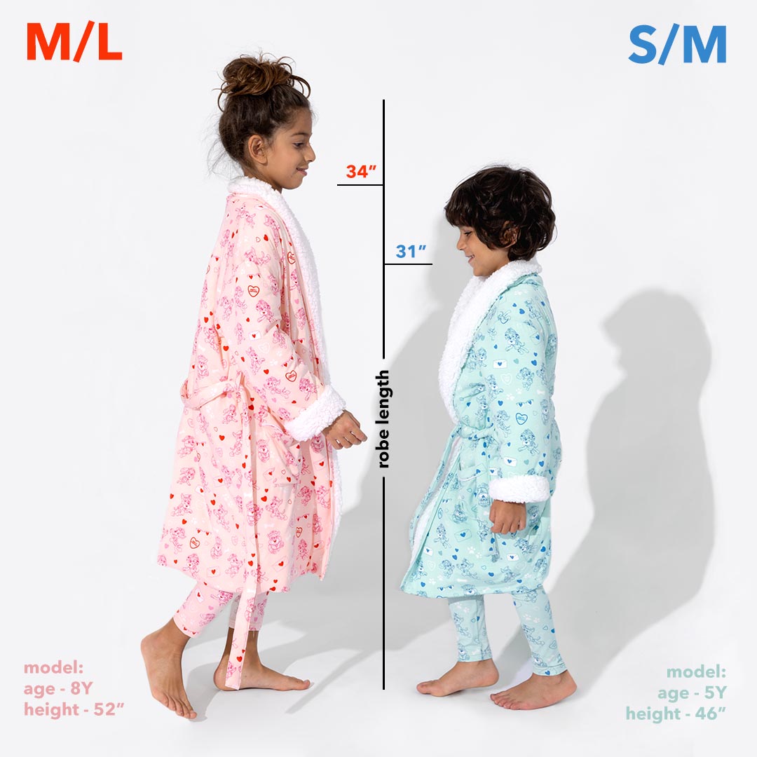 PAW Patrol: Love Paws Blue Kids Bamboo Sherpa Robe