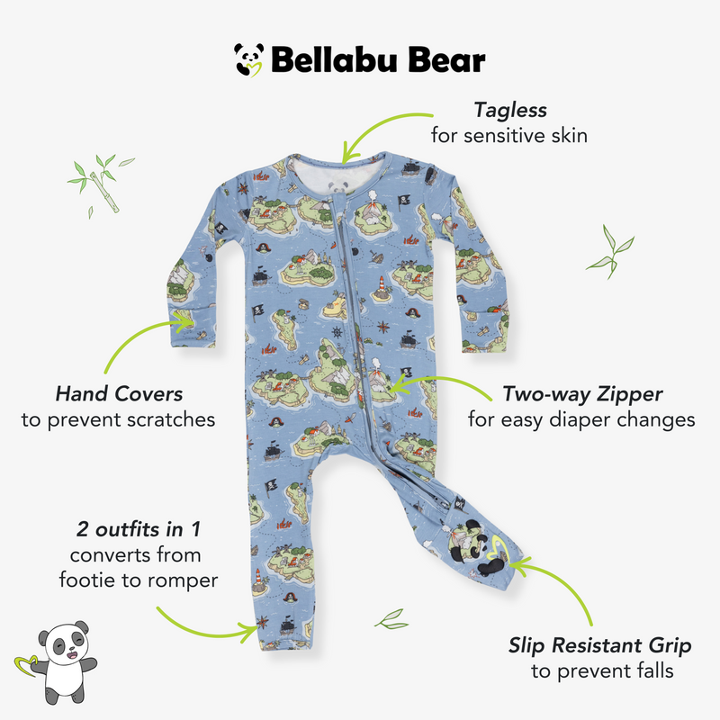 Pirate Cove Bamboo Convertible Footie