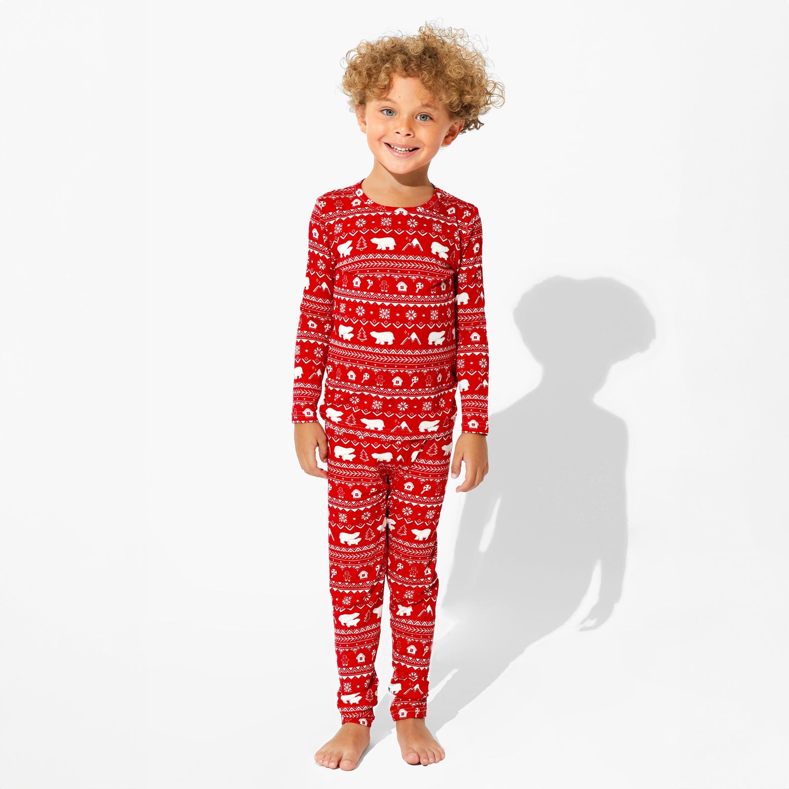 Polar Isle Red Bamboo Kids Pajamas