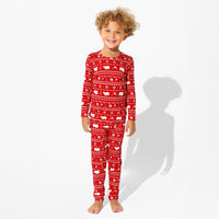Polar Isle Red Bamboo Kids Pajamas
